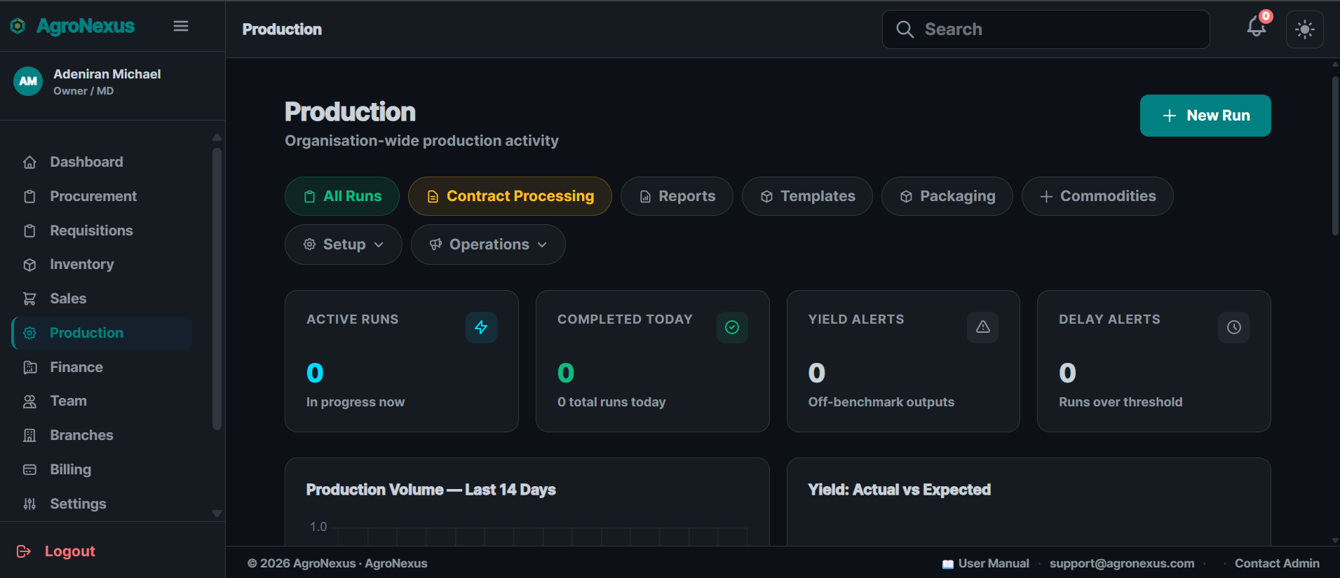 AgroNexus – Specialized ERP System for Agro-Processors screenshot 1
